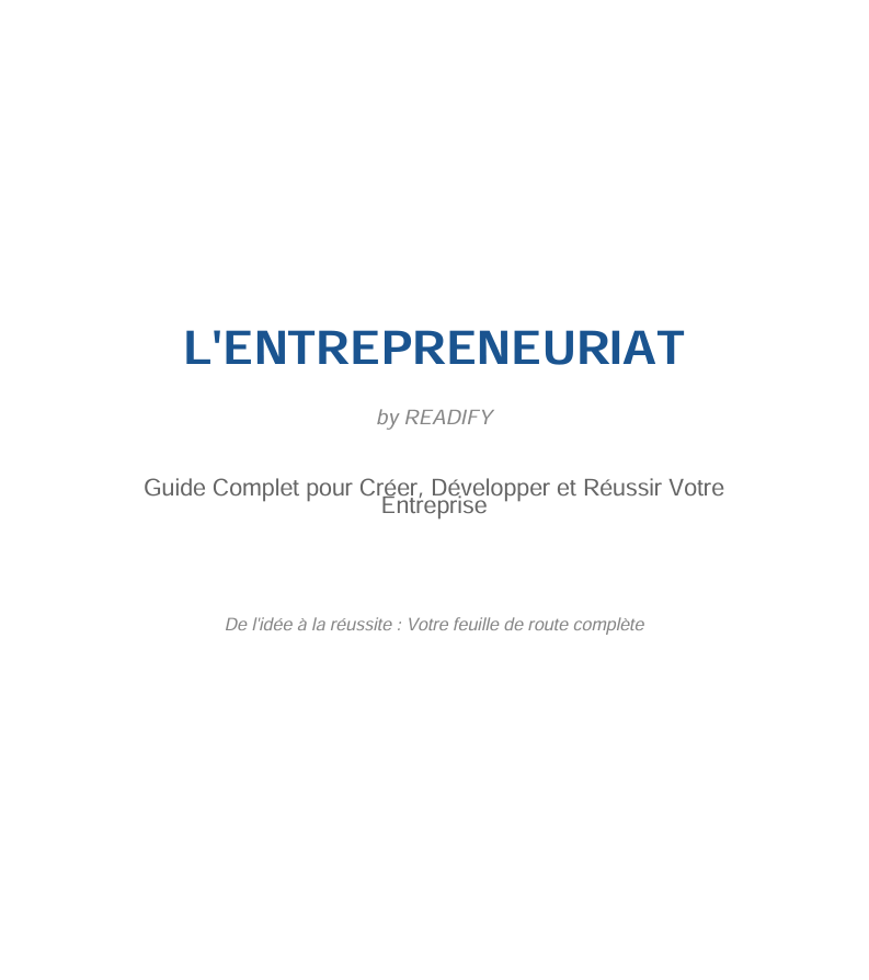 L'ENTREPRENEURIAT